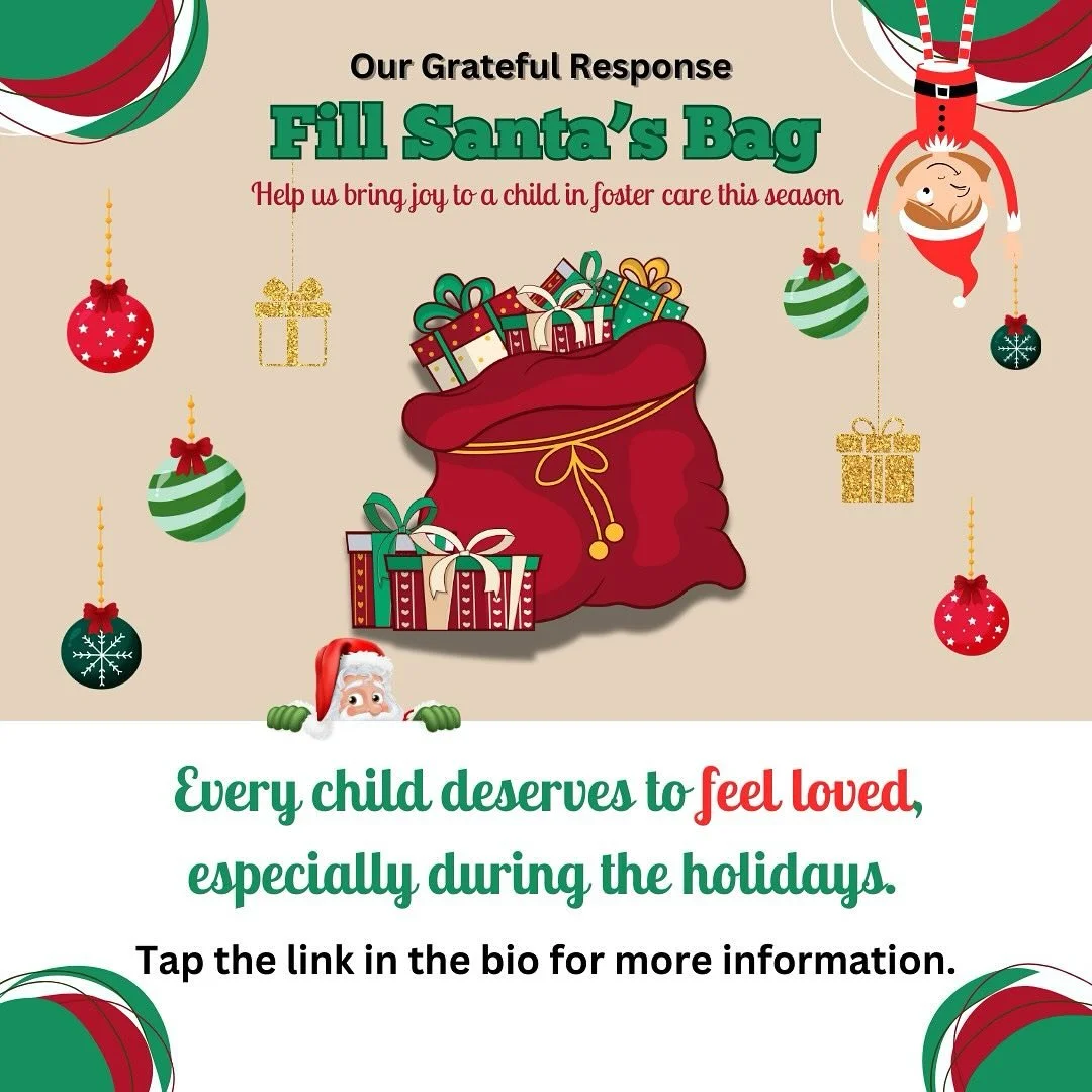 🎅✨ Help Us Fill Santa&rsquo;s Bag! ✨🎅

This holiday season, we&rsquo;re on a mission to bring joy to 35 incredible children in foster care. Our goal? To fill their wishlists and gift each child a personalized bag, making this Christmas one to remem
