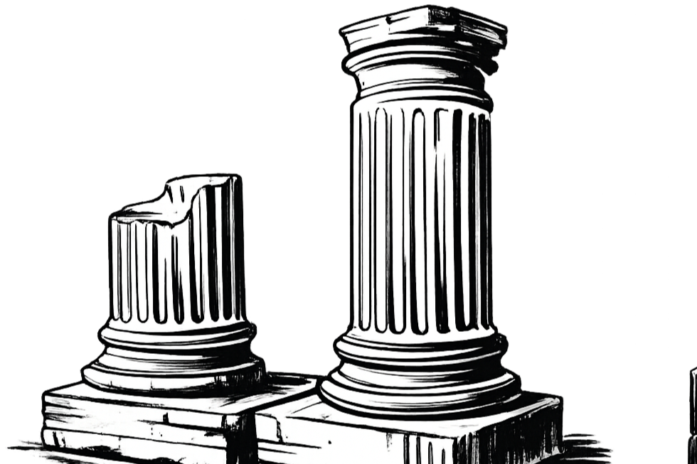 Classical column symbol representing Catholic marital leadership and fatherhood counseling