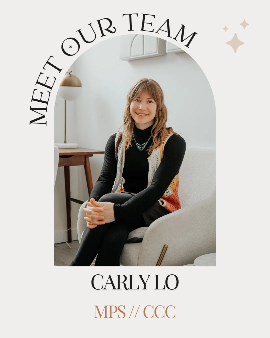 We are so excited to welcome Carly Lo to the Creative Connections team! As a Canadian Certified Counsellor, Carly works with children, teens, and adults using talk therapy, play-based therapy, expressive art therapy, outdoor therapy, and parent coach