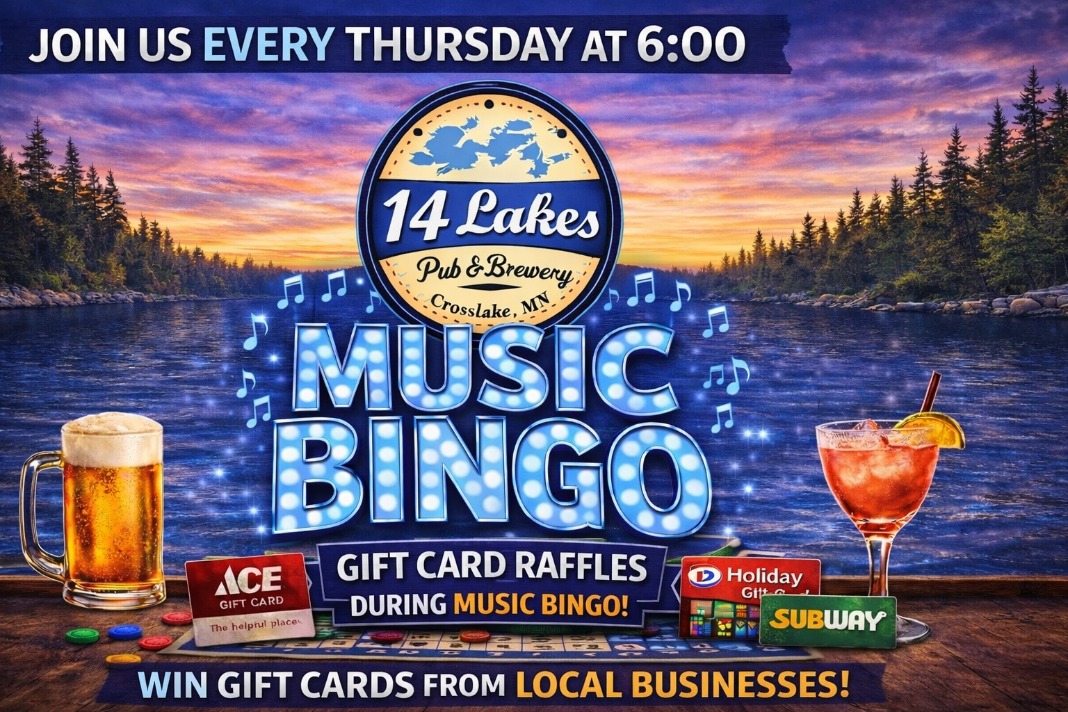 Music Bingo &amp; Gift Card Raffle 
