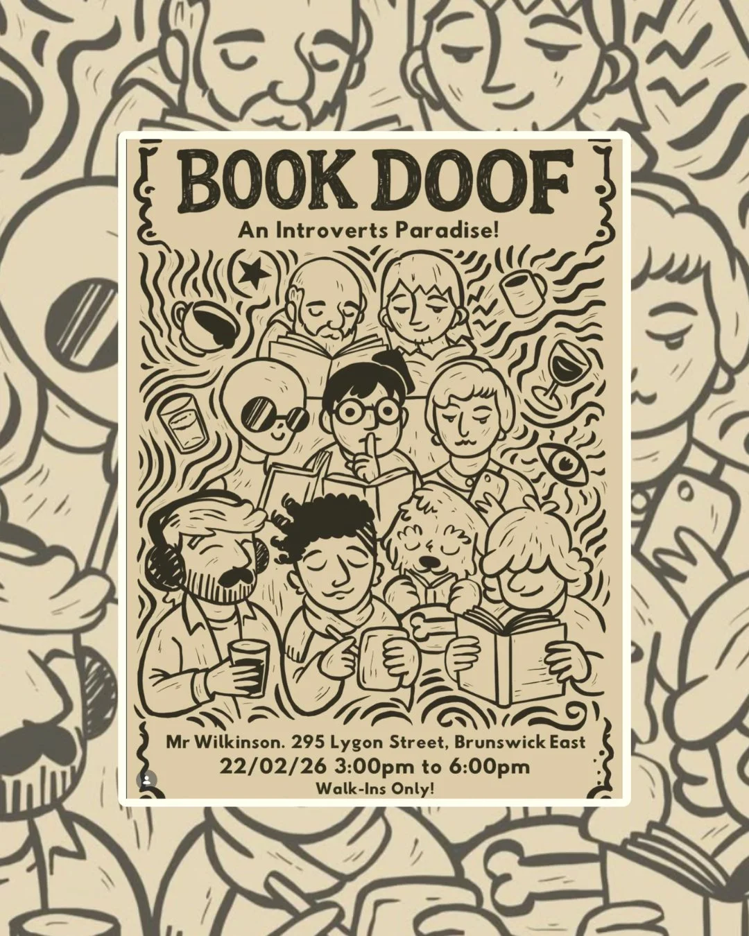 Brunswick book lovers, assemble!
Our neighbours @mrwilkinsonbar are hosting an @bookdoof event this weekend. Bring a book, meet fellow nerds, and sip on something delicious while you read 
Sunday 22nd,  3:00pm till 6:00pm.