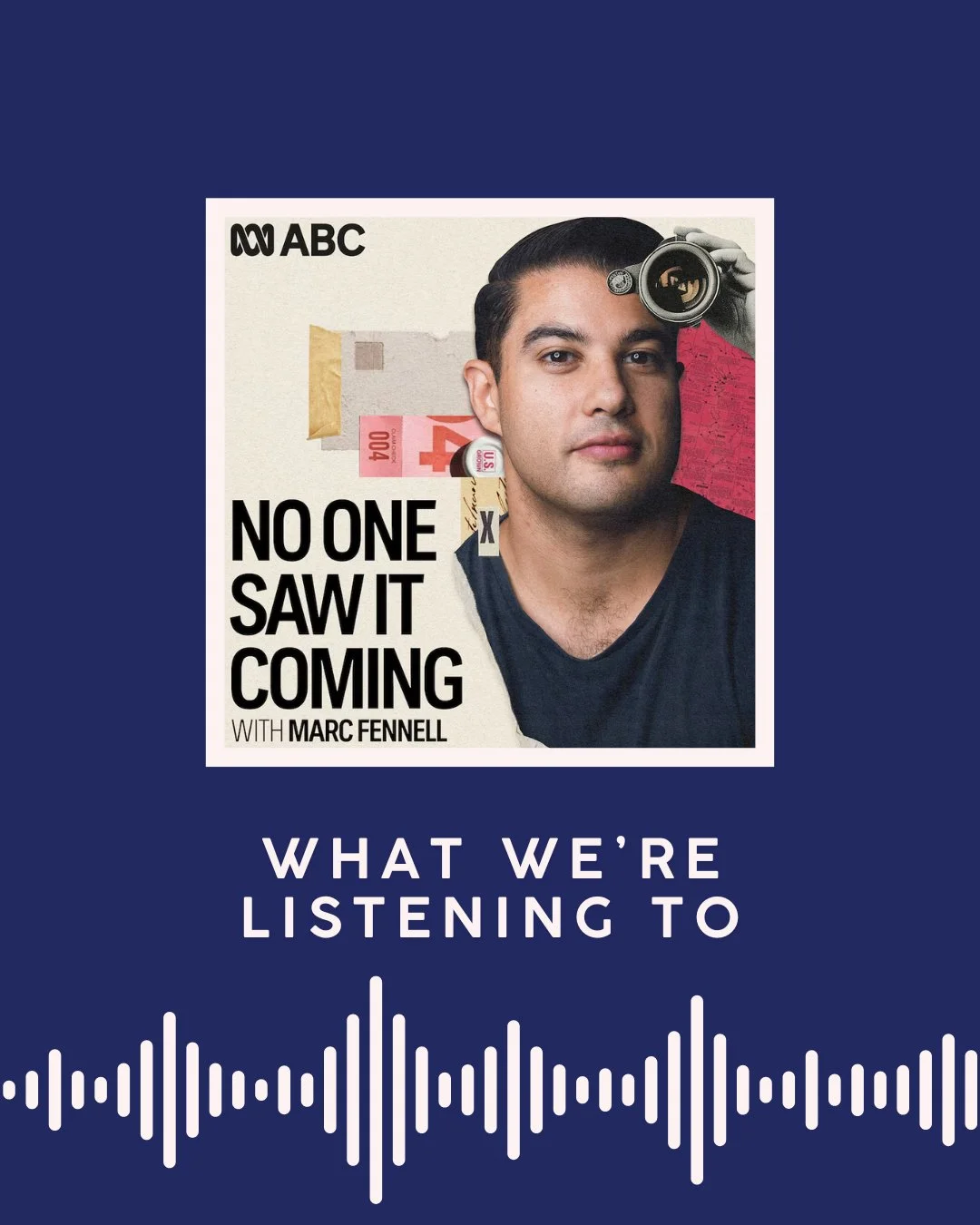 What we're listening to: we're always in need of a new podcast rec, especially one with a big back catalog to binge!

Marc Fennell hosts No One Saw It Coming a show that delves into the unexpected twists and turns of history. 

Episodes we loved :
&q