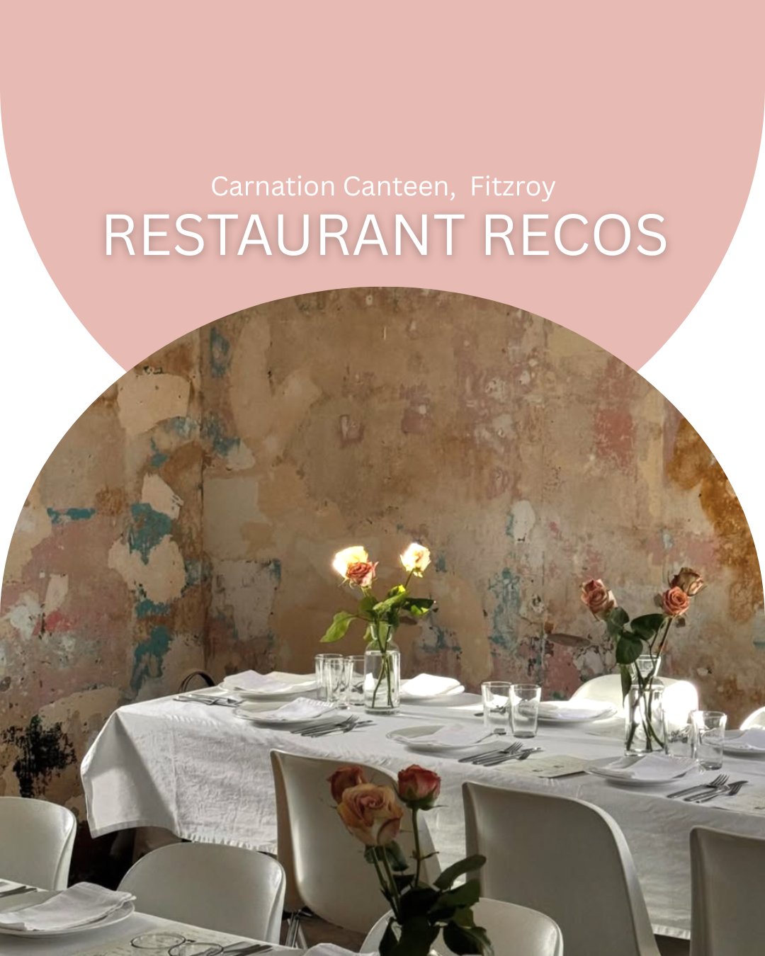 RESTAURANT RECEMMENDATION

Looking for a date night spot this weekend? 
Carnation Canteen in Fitzroy has our heart. Tucked away on Gore Street, it's the kind of place that feels like a find  intimate, unpretentious, and genuinely delicious.

They're 