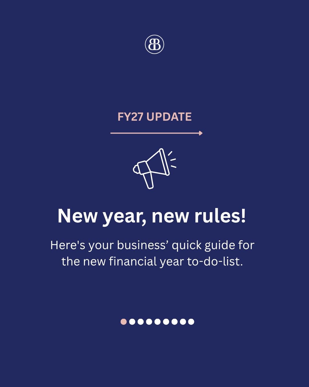 New financial year, new rules. 

Here's your FY27 cheat sheet!
Swipe through for the big changes hitting from 1 July:

✅ STP finalisation due 14 July
✅ Payday Super is officially live, no more quarterly!
✅ Minimum wage and award rates up 4.75%
✅ New 