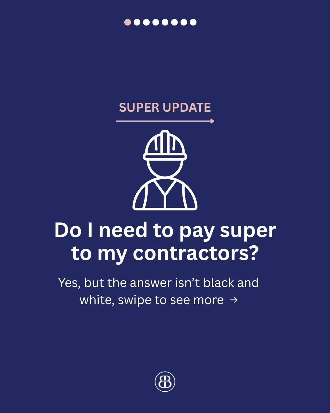Do you need to pay super to your contractors? 

This one isn't as black and white as you'd think! 
Swipe through to get all the details.
