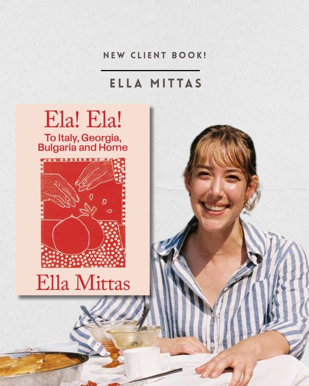 New Client Book! @ellamittas  has a new cook book out! 

🍅🍅 Ela! Ela! To Italy, Georgia, Bulgaria then Home. 🍅🍅

We can't wait to get our hands on it, the recipe photos alone are making us 🤤🤤🤤🤤🤤
@foodbyellamittas

PS The Ella's book launch i
