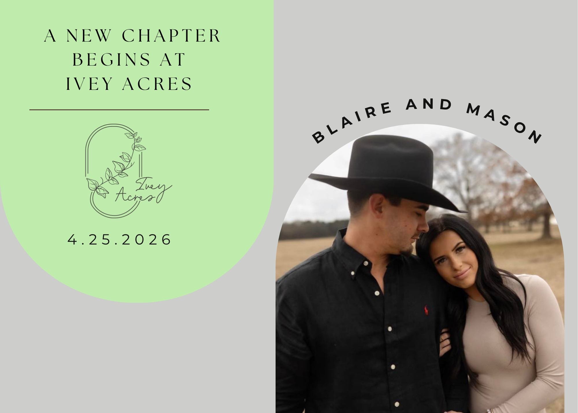 We&rsquo;re thrilled to share that Blaire + Mason will say &ldquo;I do&rdquo; at our venue on April 25, 2026! ✨ The countdown to a beautiful day full of love and unforgettable memories begins now. 💐