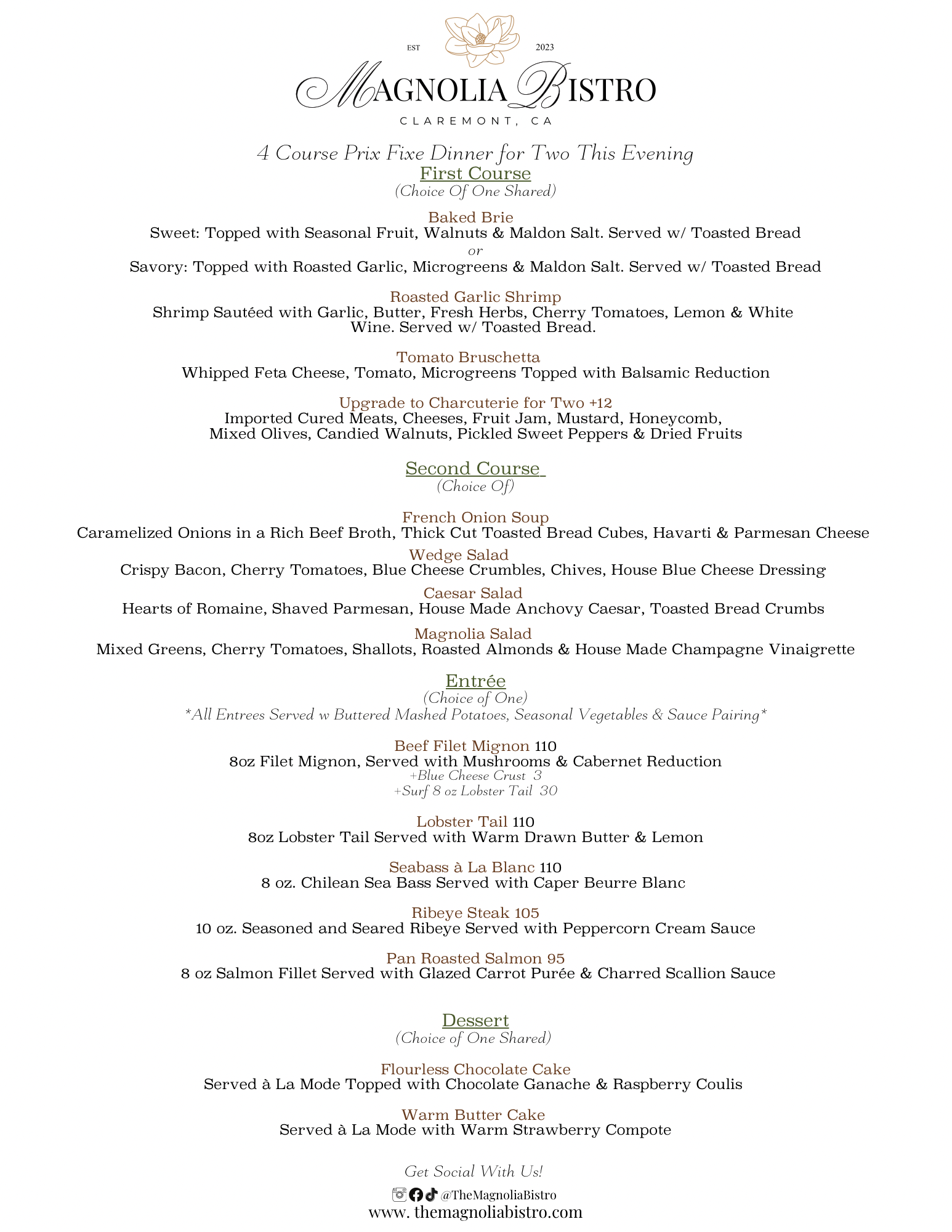 A Four-Course Valentine’s Experience for Two