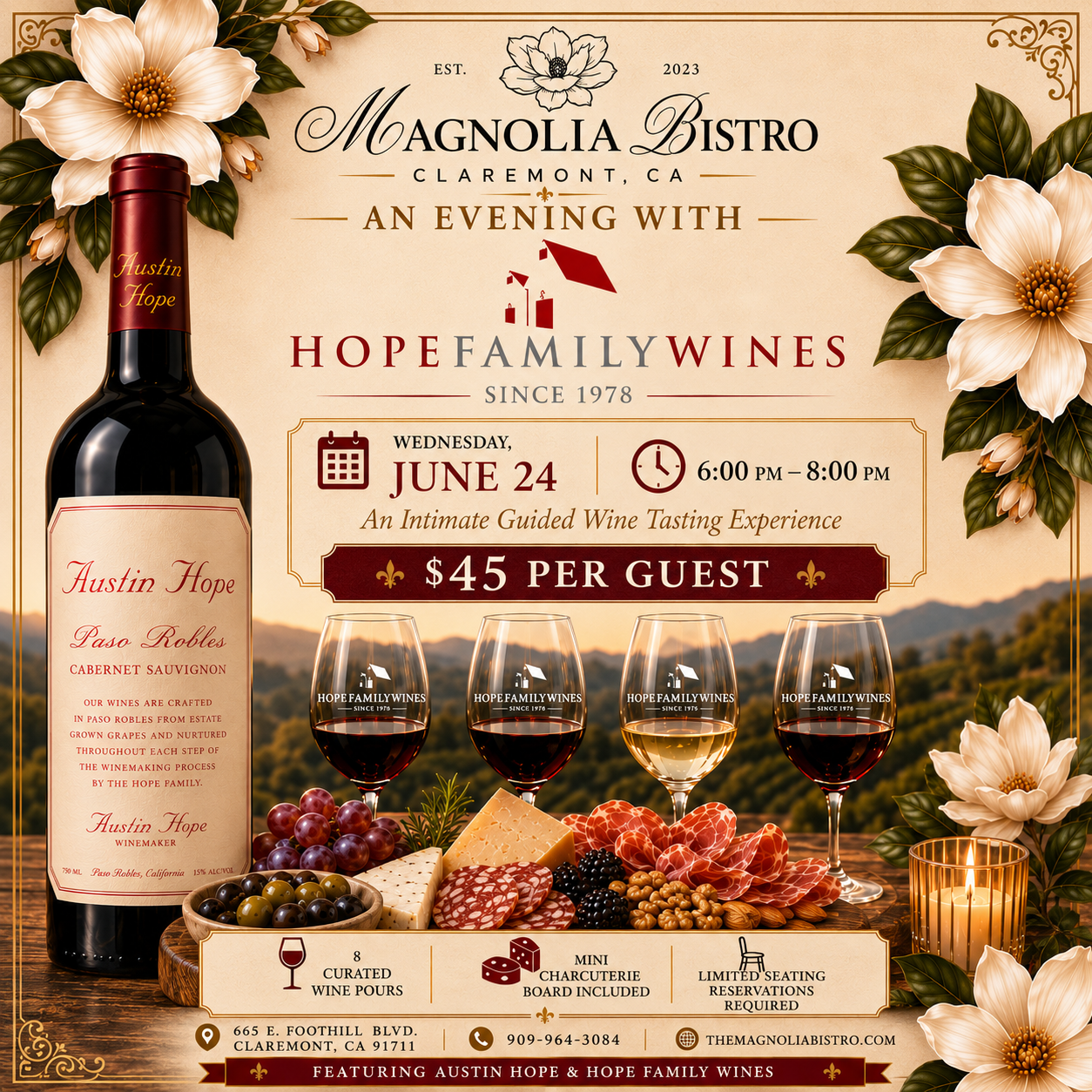 An Evening with Hope Family Vineyards Wine Tasting