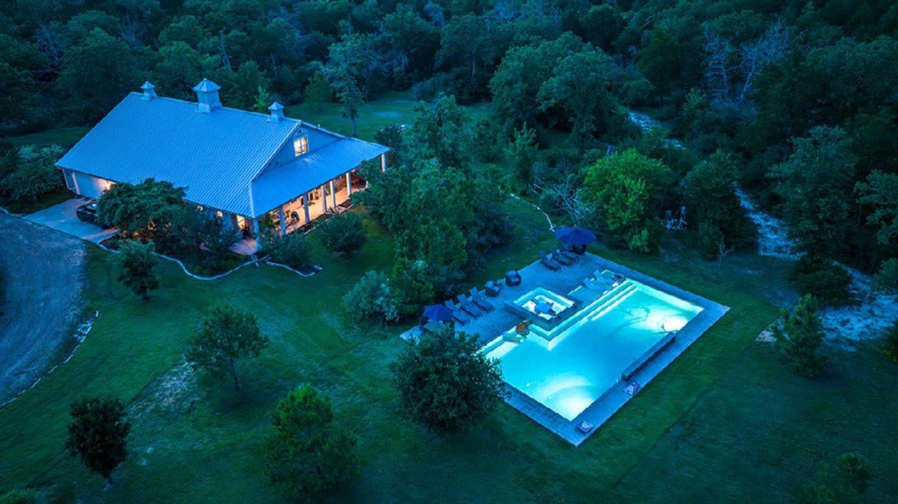 Large bedroom at Casa Tres Hermanas in Round Top, TX