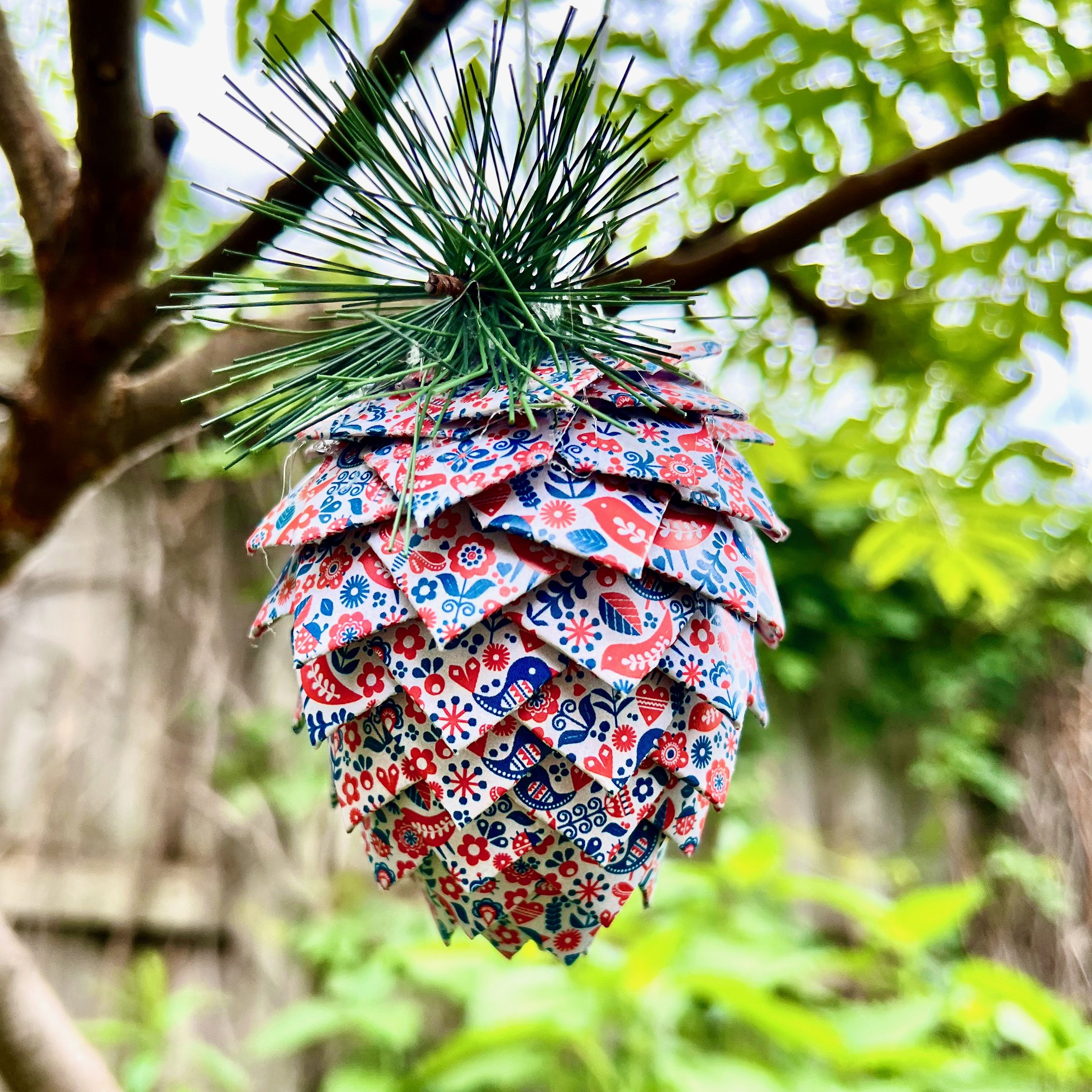 bird flowers red blue pinecone outside.jpeg