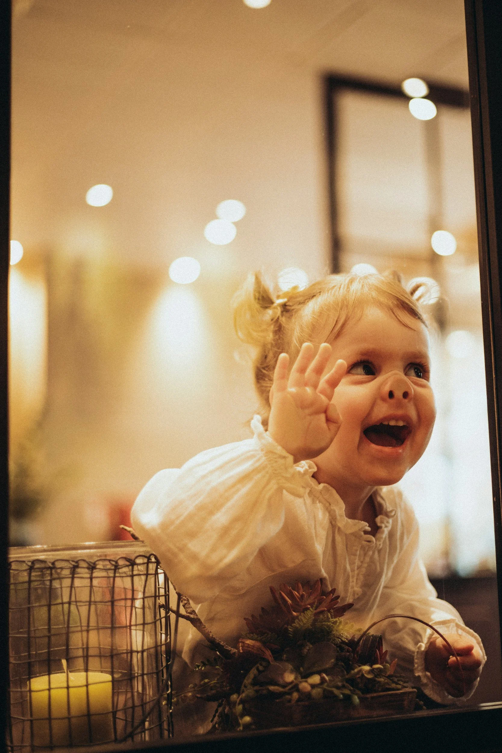 toddler playing, being silly