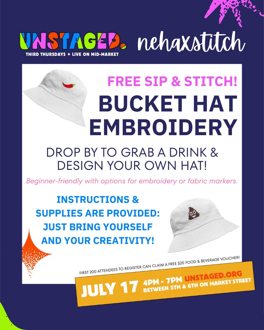 FREE Sip & Stitch at Unstaged