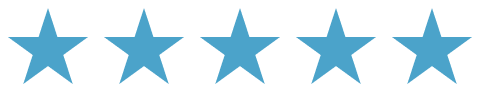 Five blue stars arranged in a row