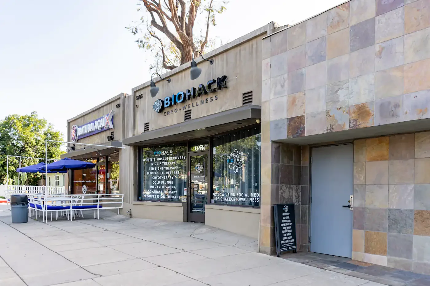 Biohack Cryo & Wellness storefront at 5305 Topanga Canyon Blvd in Woodland Hills