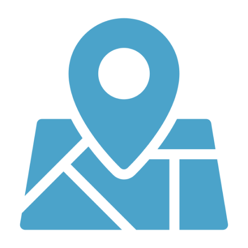 Map with location pin icon.