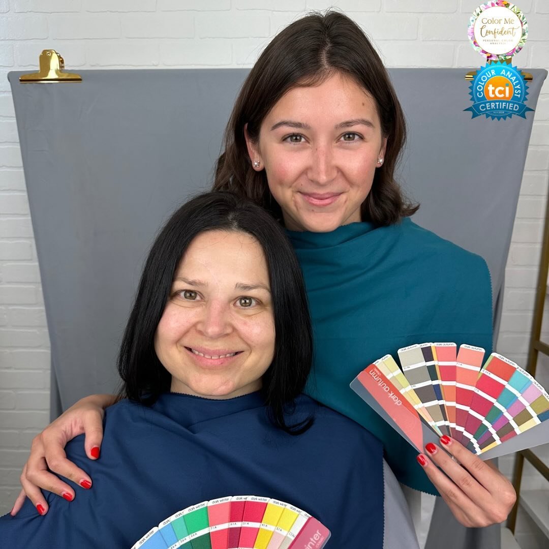 Dark Autumn vs. Dark Winter

I love seeing the similarities and differences in family members! Mother and daughter appointments are so special! ❤️

Both of them have neutral undertones,  but one is leaning more cool and one is more warm. They both ne