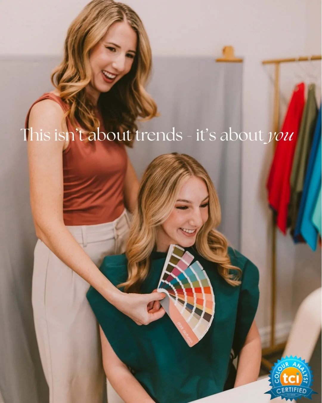 Your Color Confidence Starts Here

You deserve to feel confident in what you wear every single day.

Discover the colors that enhance your natural features and help you show up as your best self. 

Book your personal color analysis and learn exactly 