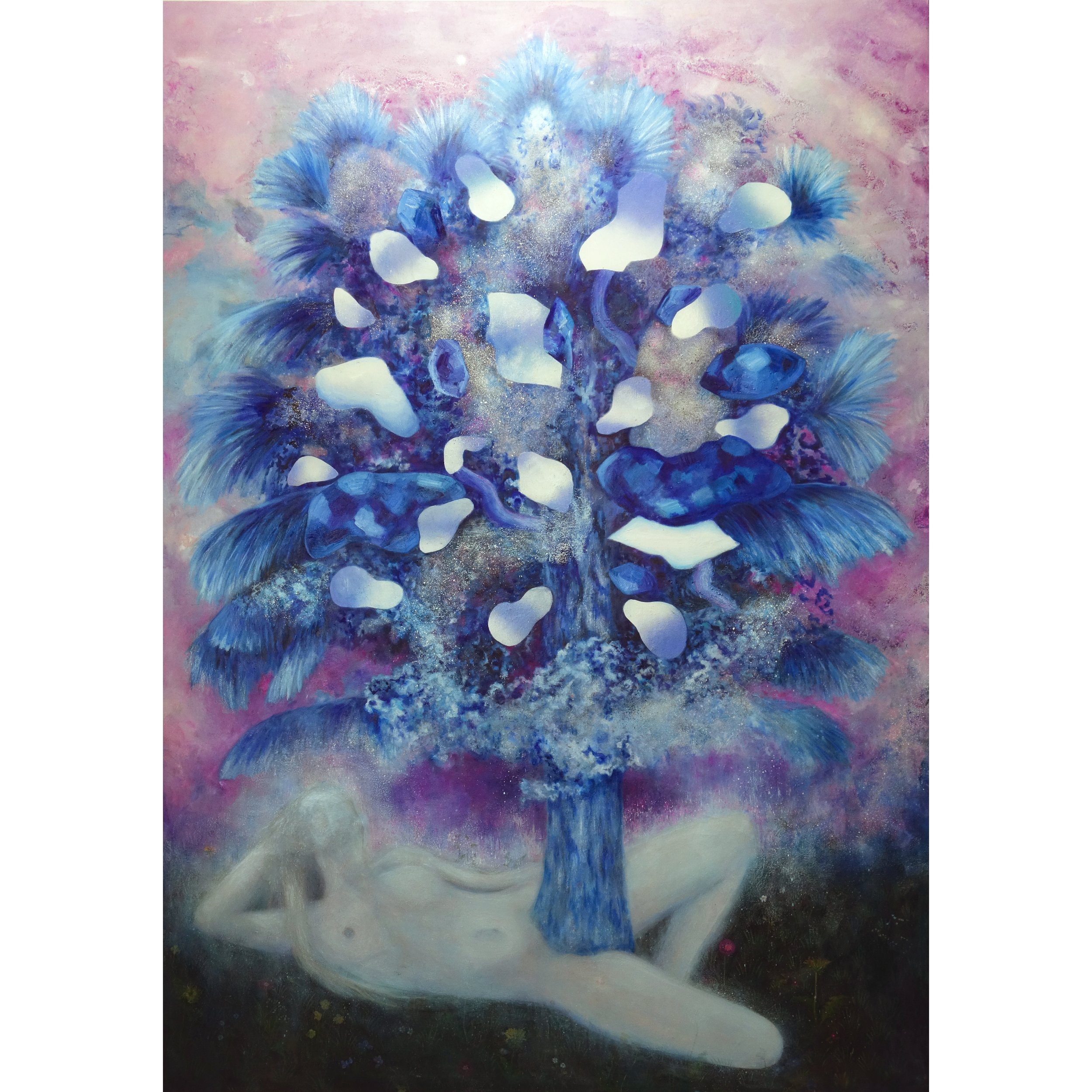 Renaissance, technique mixte sur toile, 230x165 cm, 2025 