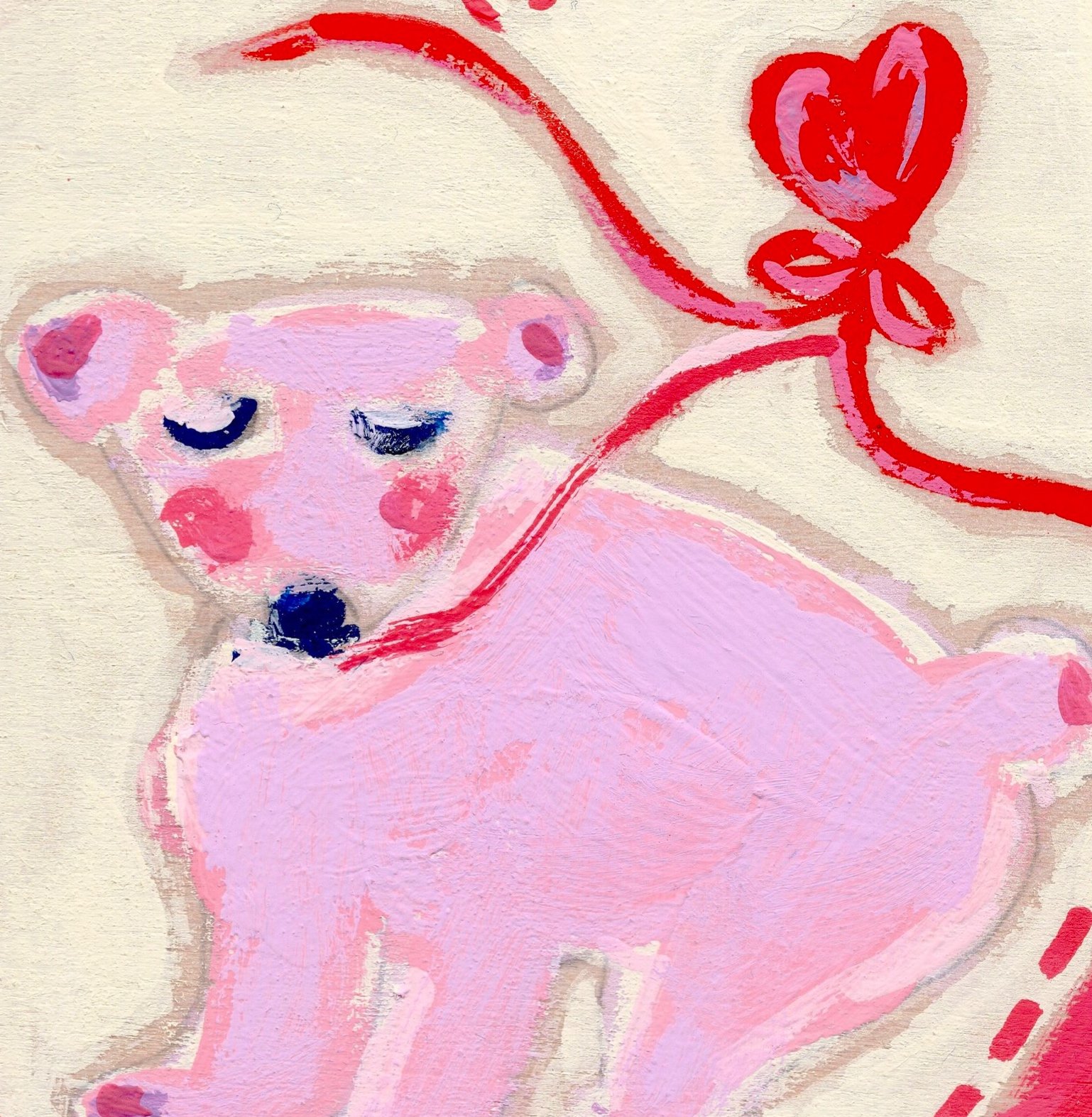 Pink Bear Art Print | I Love You LA | Children's Room Decor