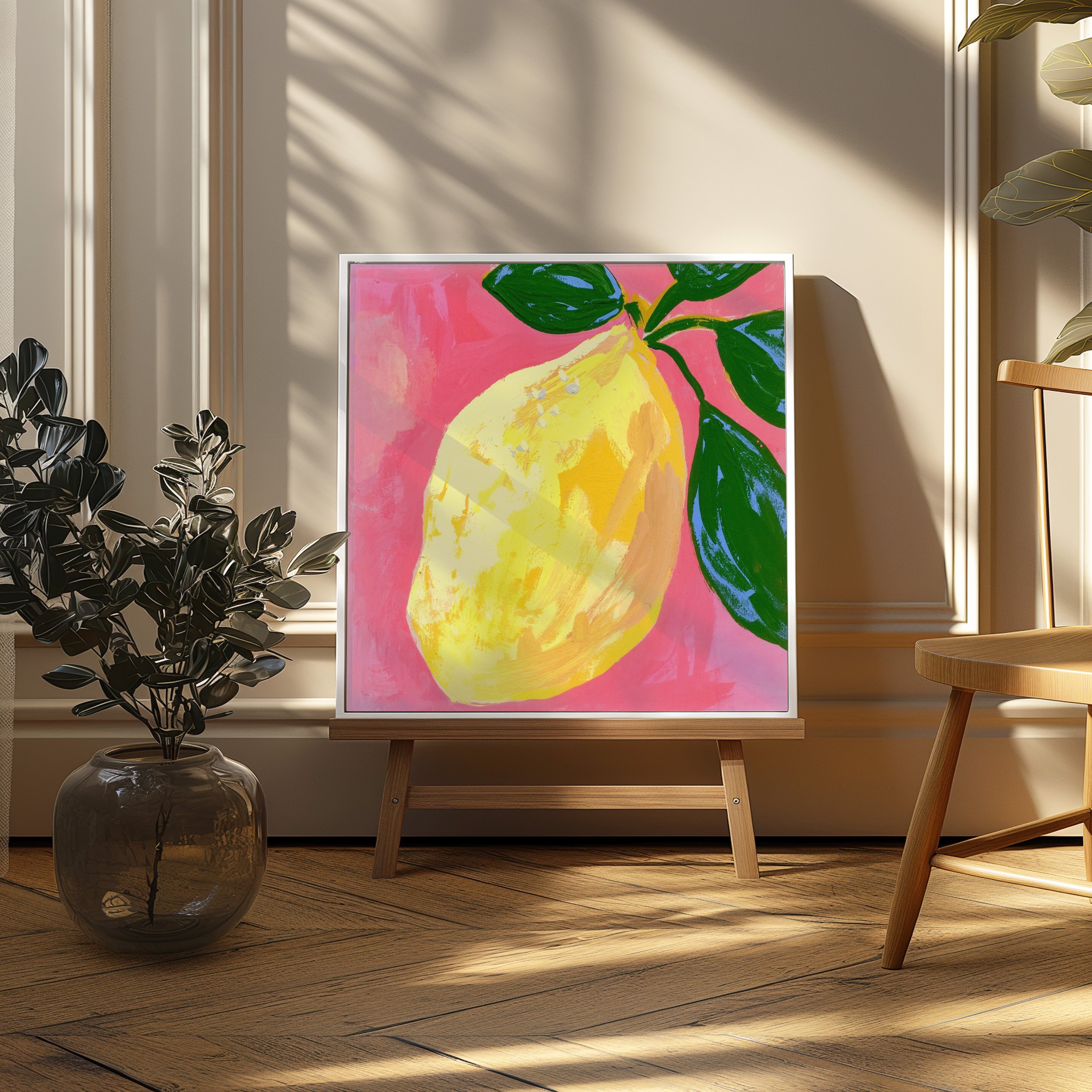 single lemon on pink background, food waste resistance, piece de la resistance, lemon fruit