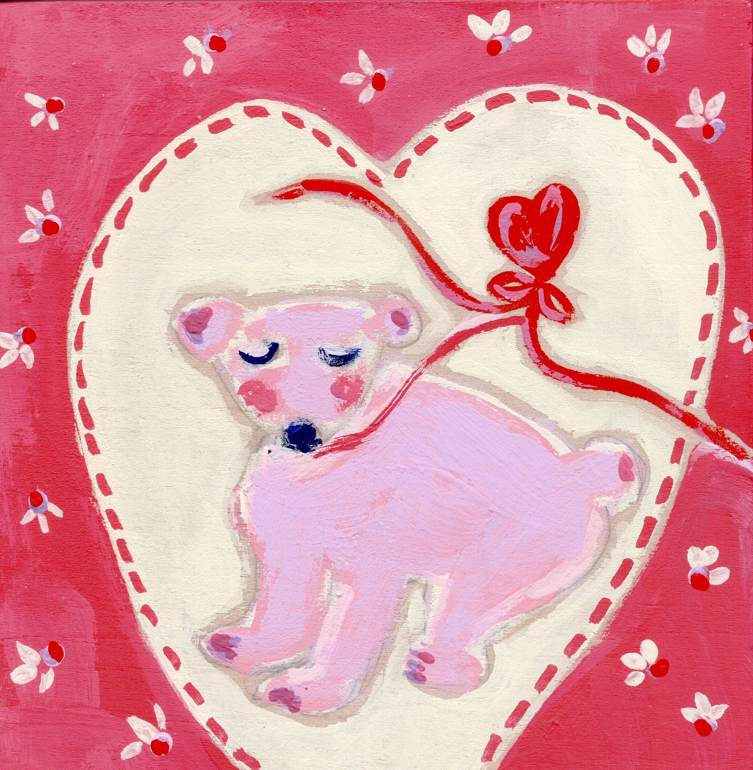 Pink Bear Art Print | I Love You LA | Children's Room Decor