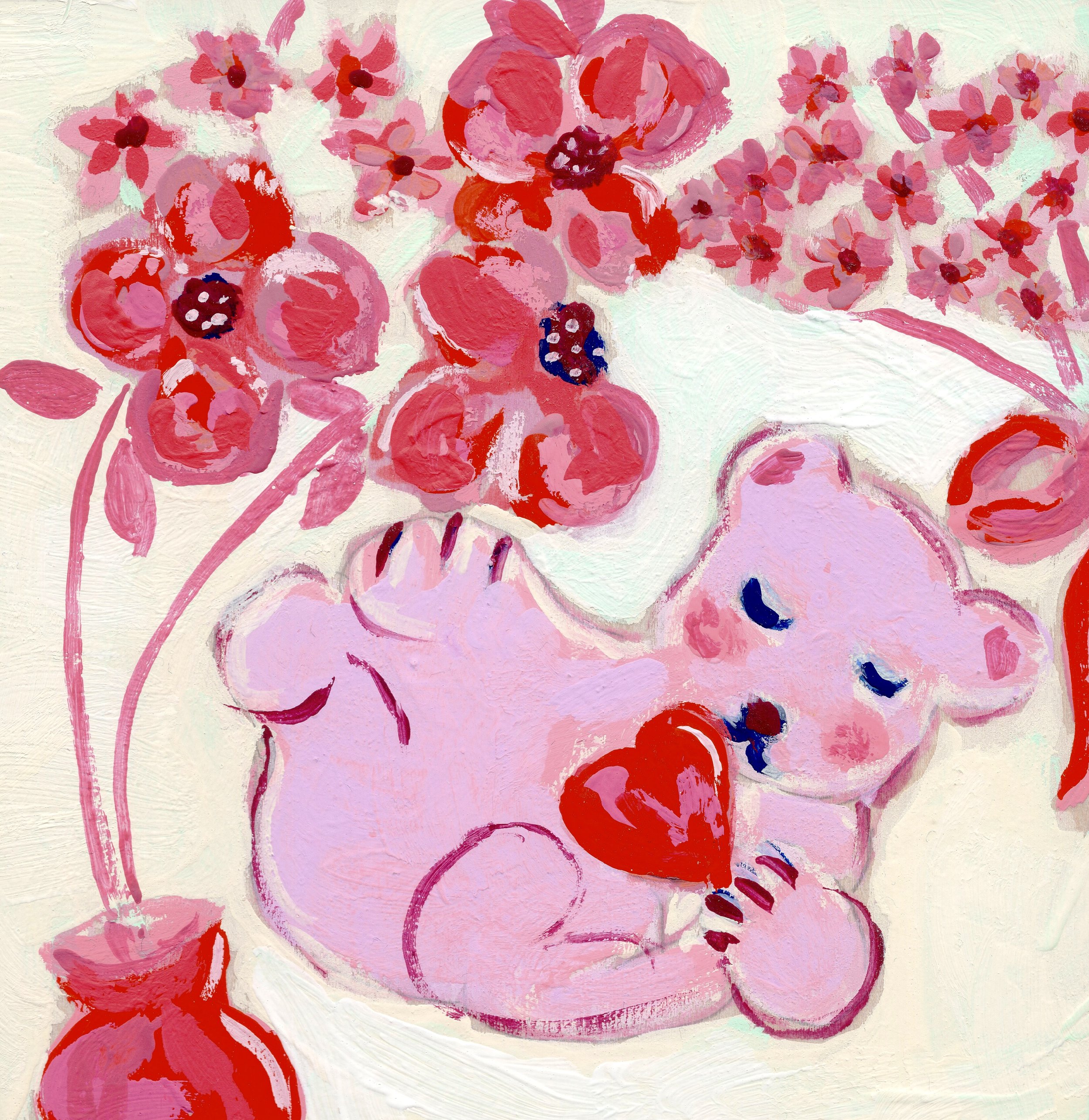 Pink Bear Art Print | I Love You LA | Children's Room Decor