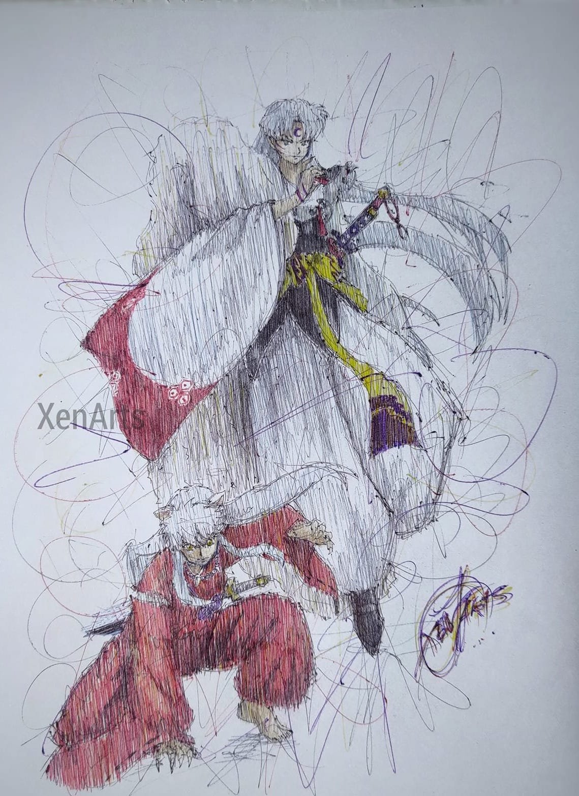 nuyasha x Sesshomaru created by XenArts on 2.21.24.jpeg