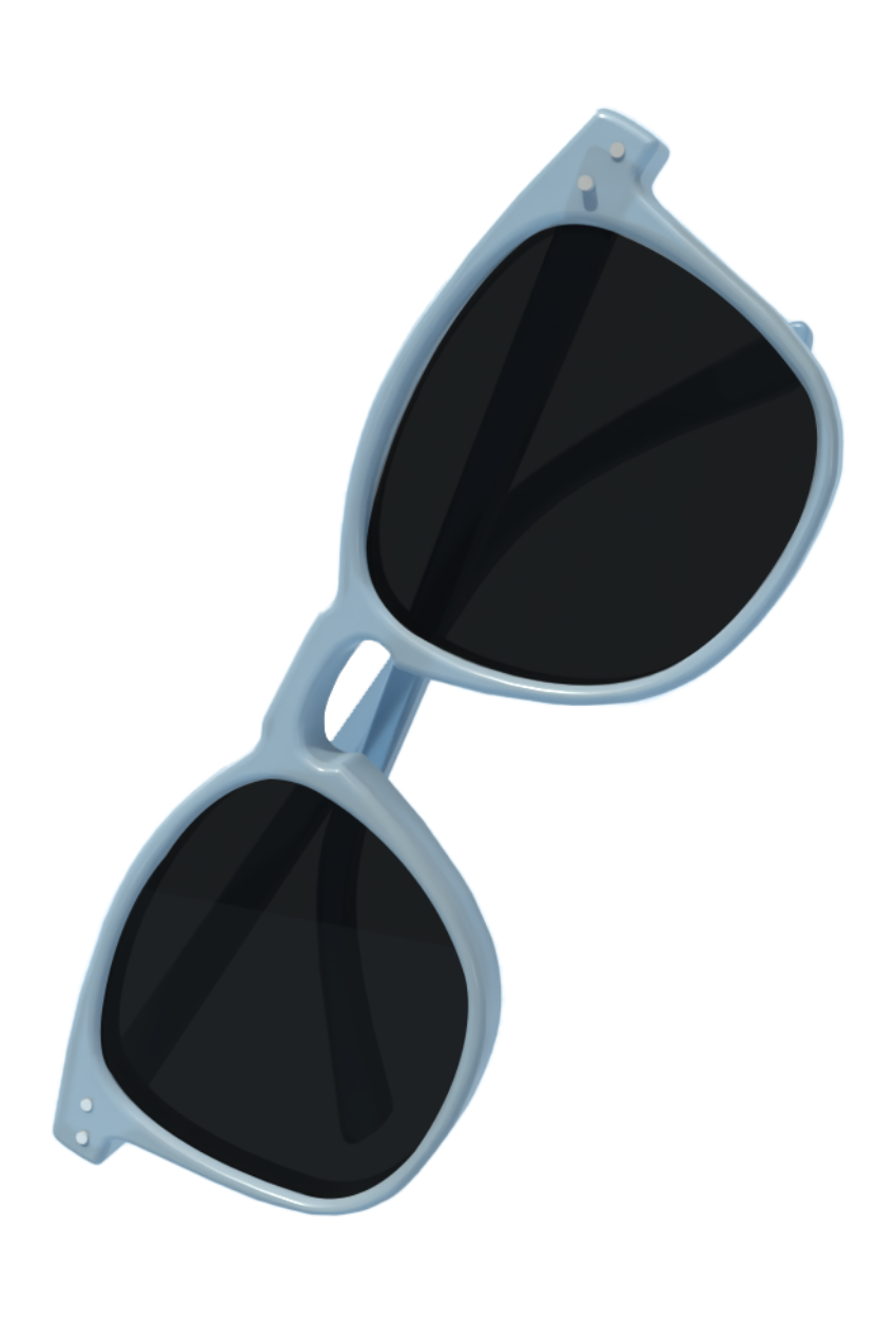 Kumquat blue sunglasses 3D