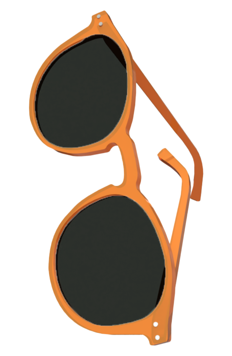 Kumquat orange sunglasses 3D