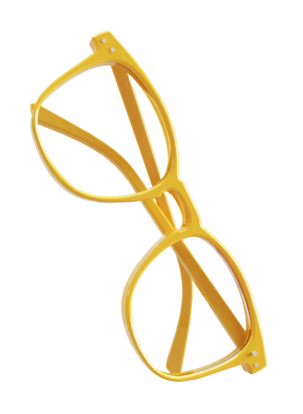 Kumquat yellow reading glasses 3D