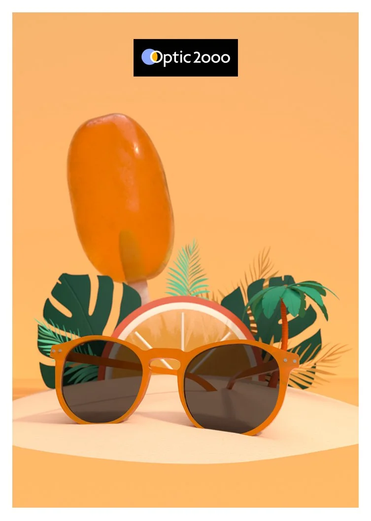 Kumquat poster orange sunglasses 3D design Laura Lapeby Eye-Land