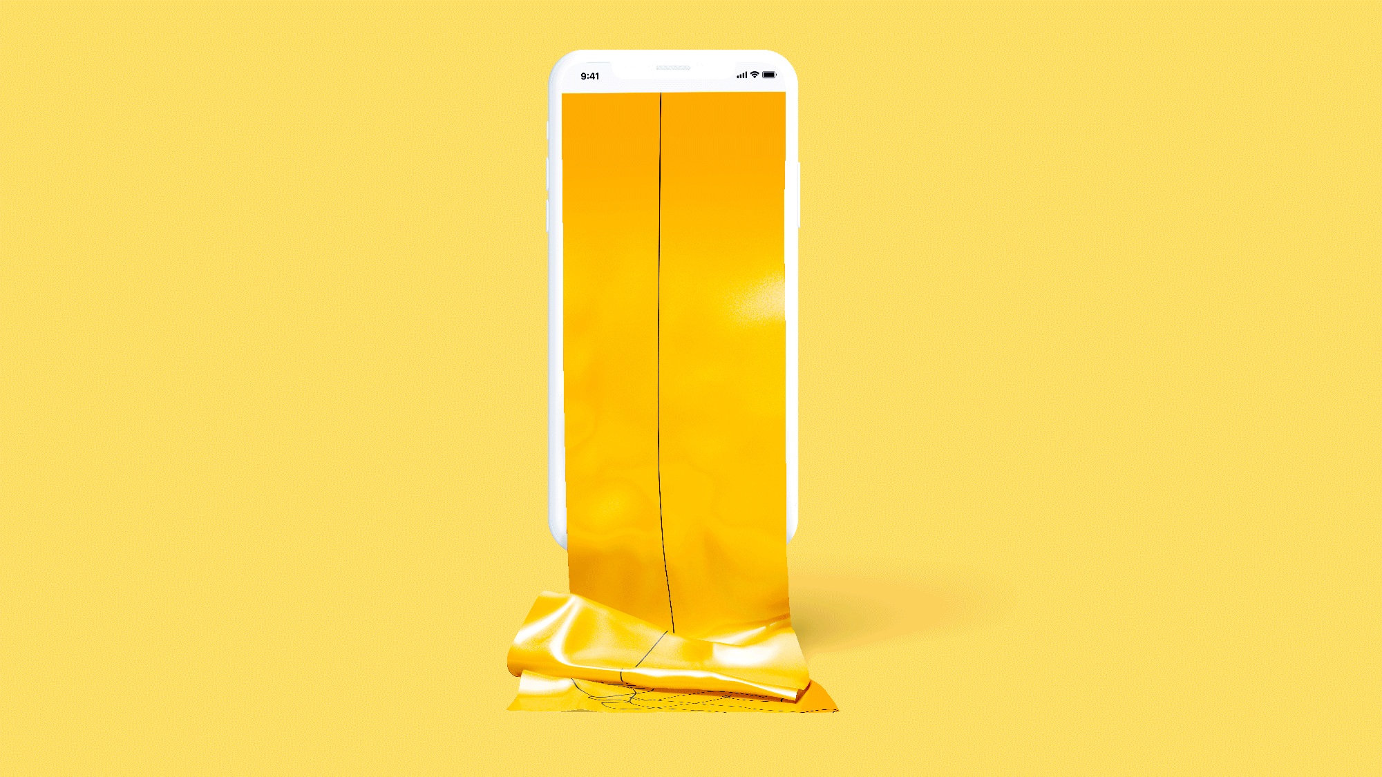 3D iphone yellow gif line illustration man climbing