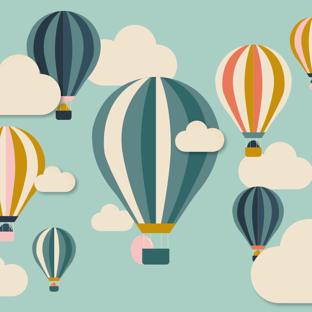 Le temps est bon hot air balloons animation illustration Laura Lapeby
