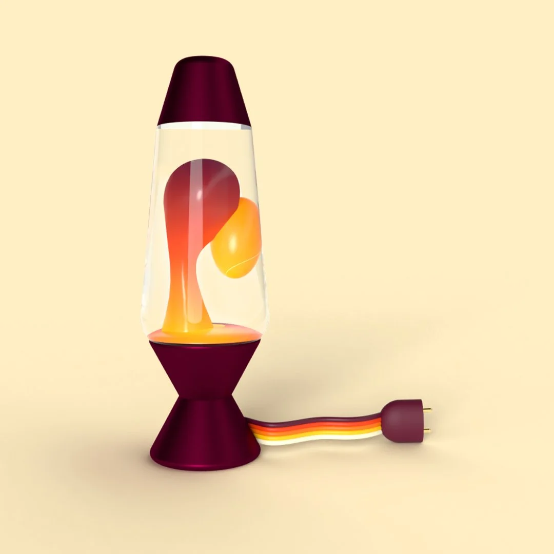 3D  disco letter L lava lamp adobe dimension Laura Lapeby