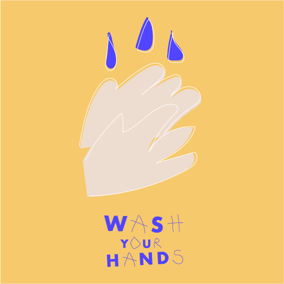 Covid rules wash hands illustration children style Laura Lapeby