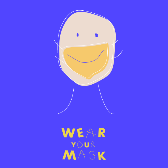 Covid rules wear a mask illustration children style Laura Lapeby