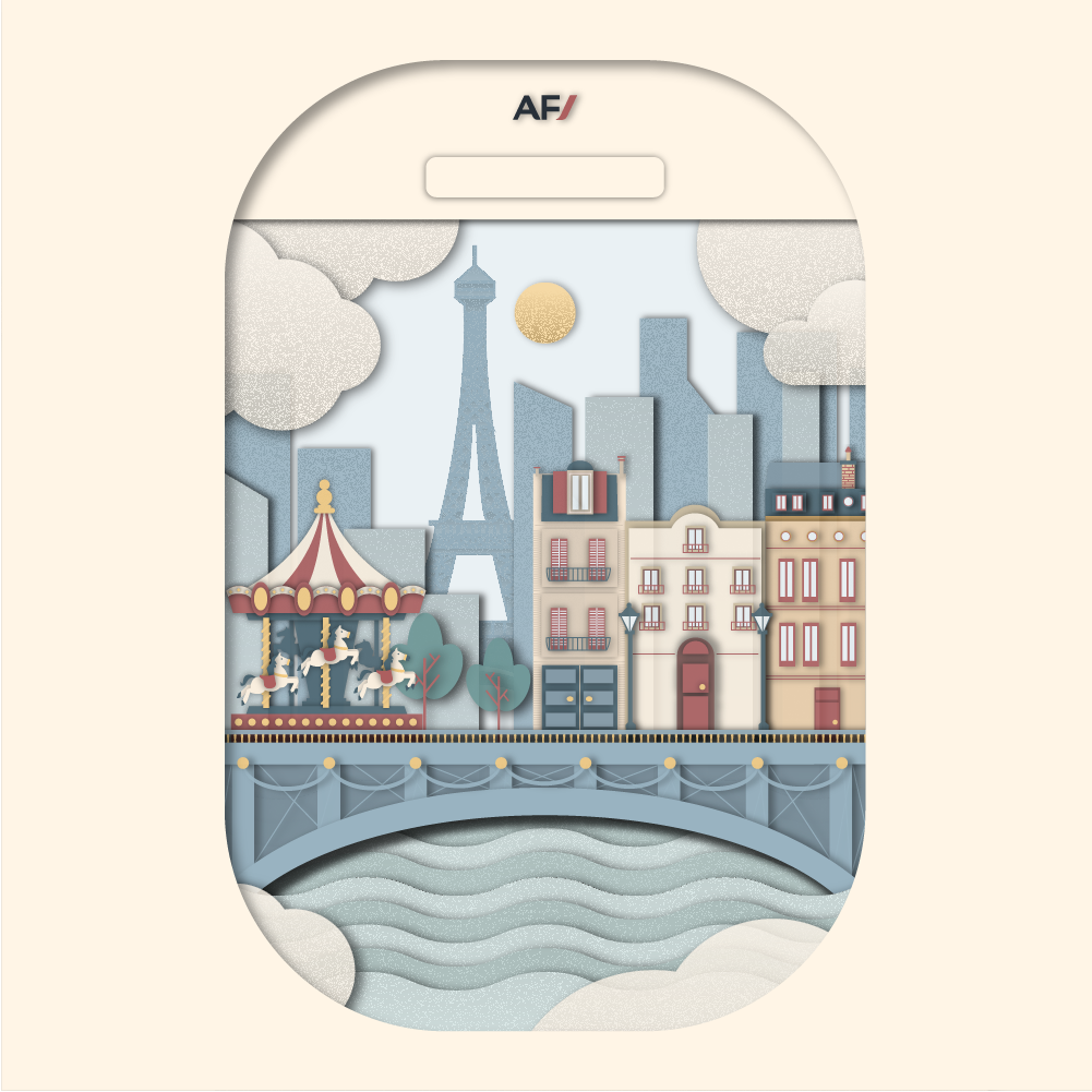 Paris by day paper cut illustration Laura Lapeby