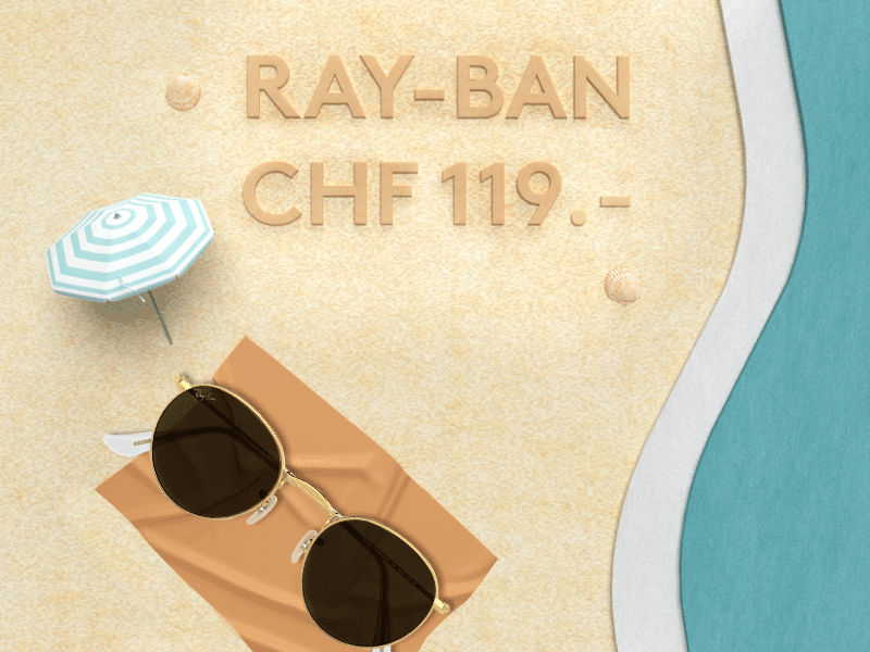 3D design paper cut effect Rayban Summer animation Laura Lapeby