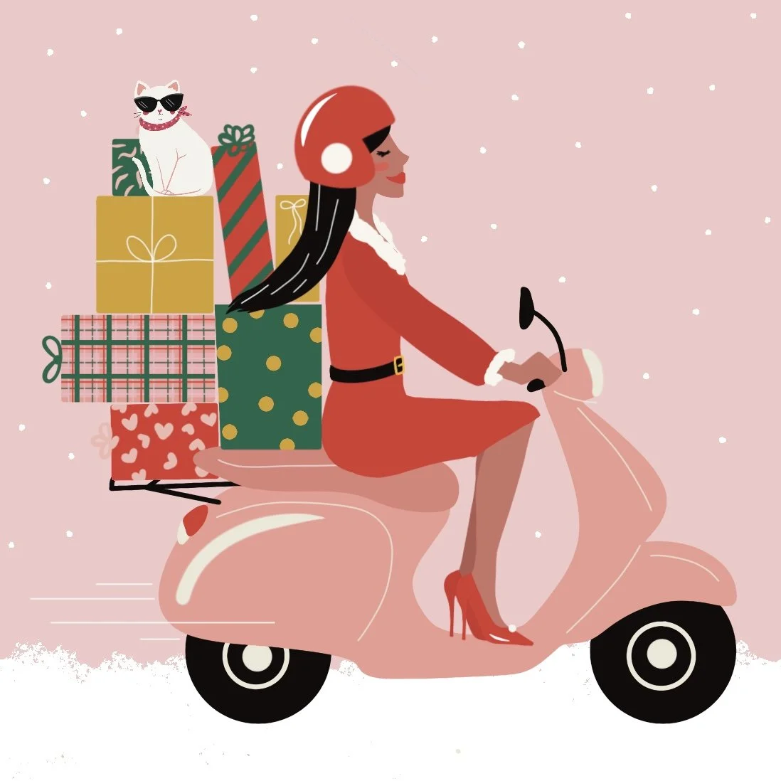 LauraLapeby_Christmas_Scooter_Santa_Woman_Cat_gifts.jpg