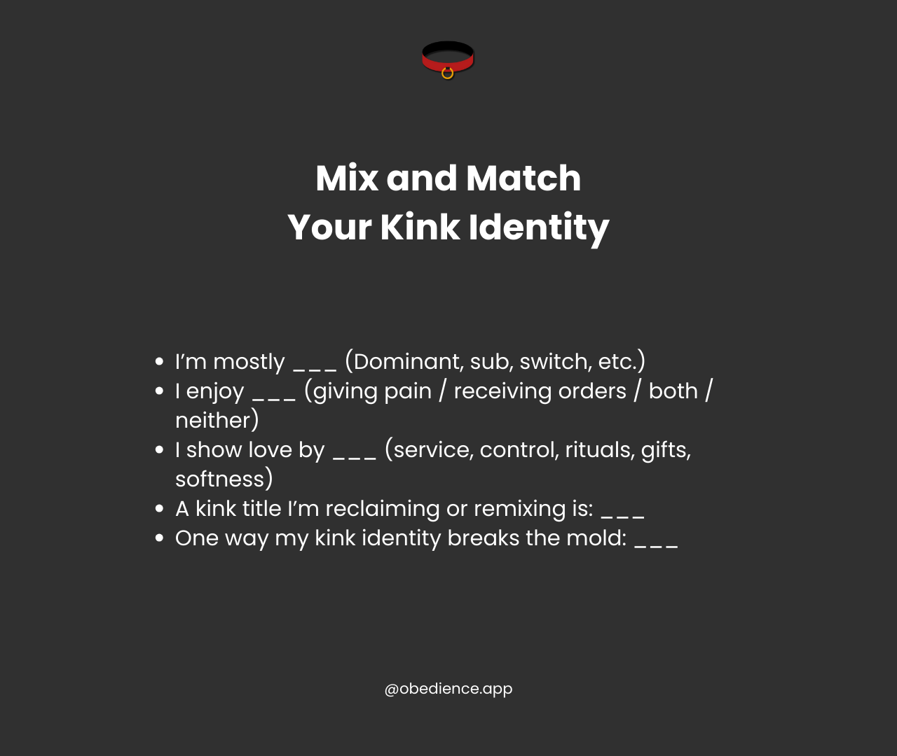Mix and Match your kink identity