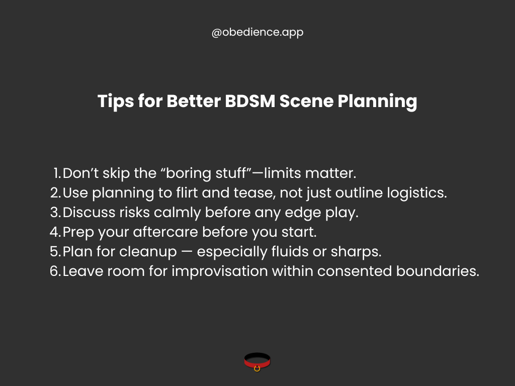 tips for bdsm scene planning