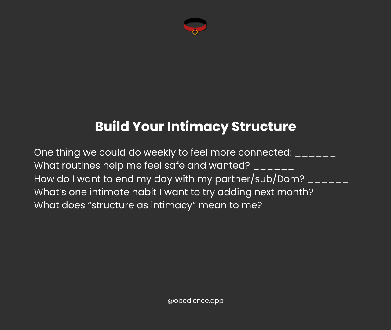 Build Your Intimacy Structure