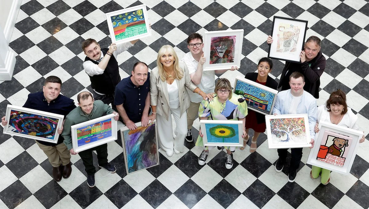 Art Source Logo: Pink background with yellow text saying Art Source at the RDS from 14th to 16th of November 2025.