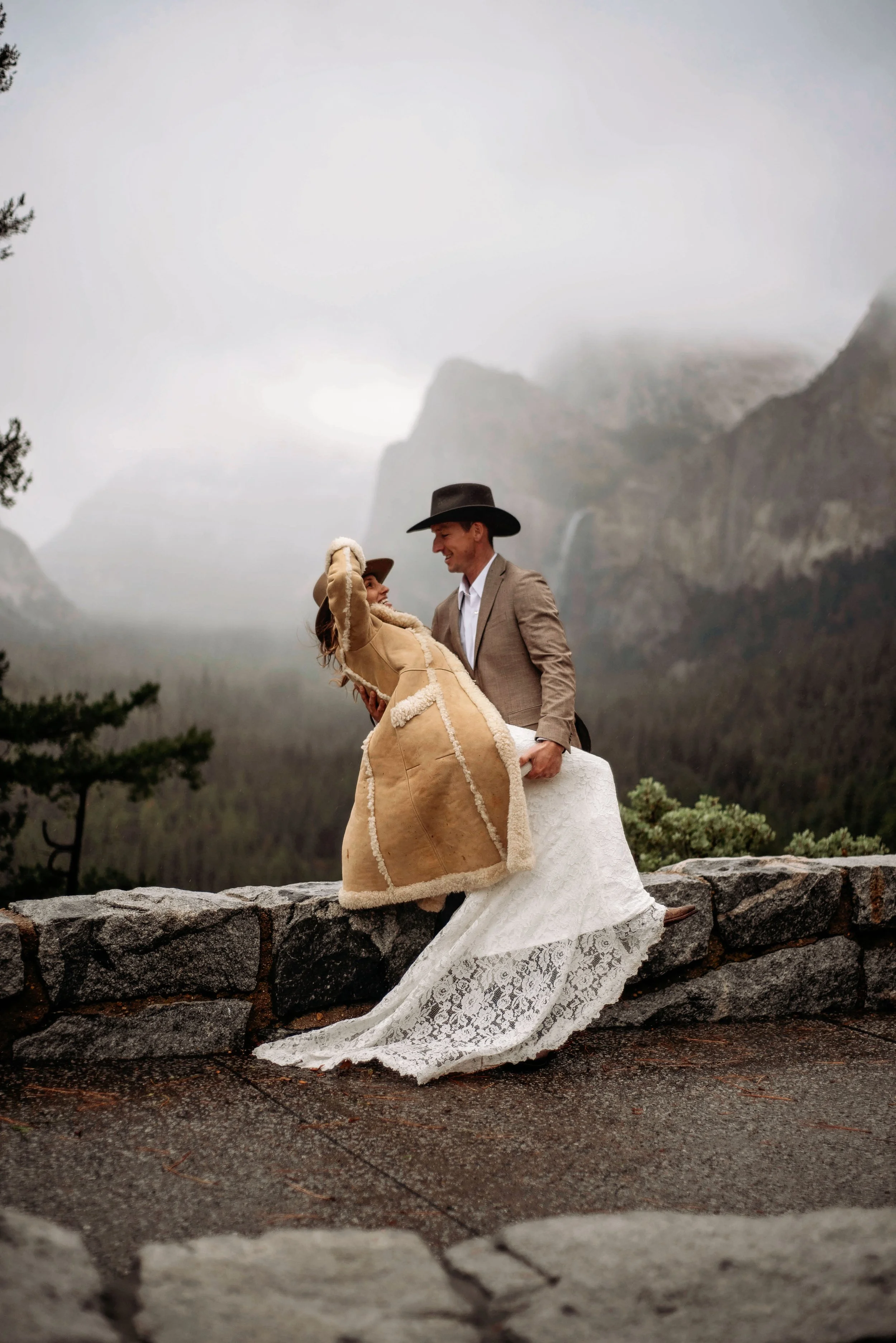 bride and groom portrait yosemite 