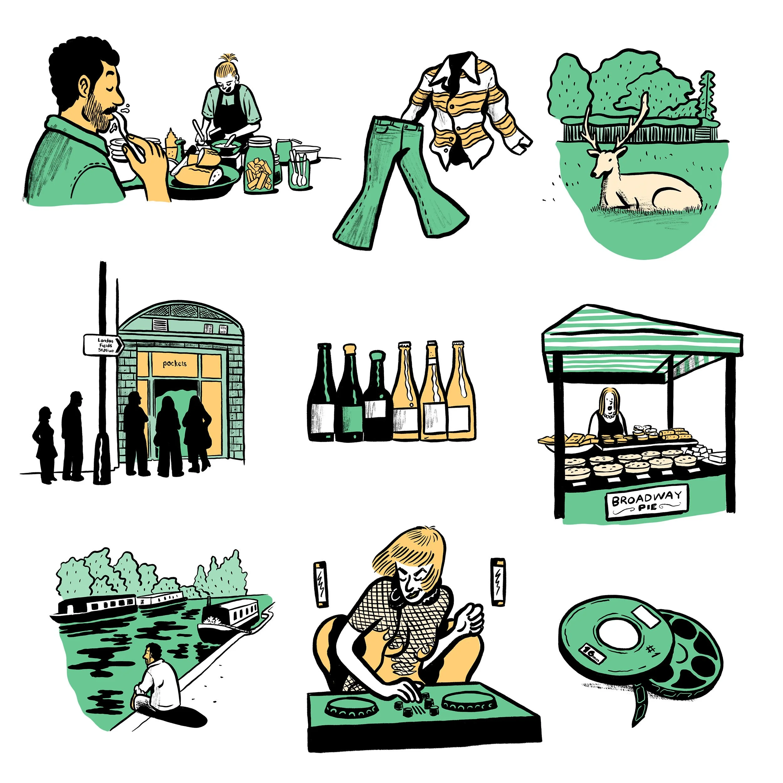 Monthly spot illustrations for KAFA Dergi Travel Page