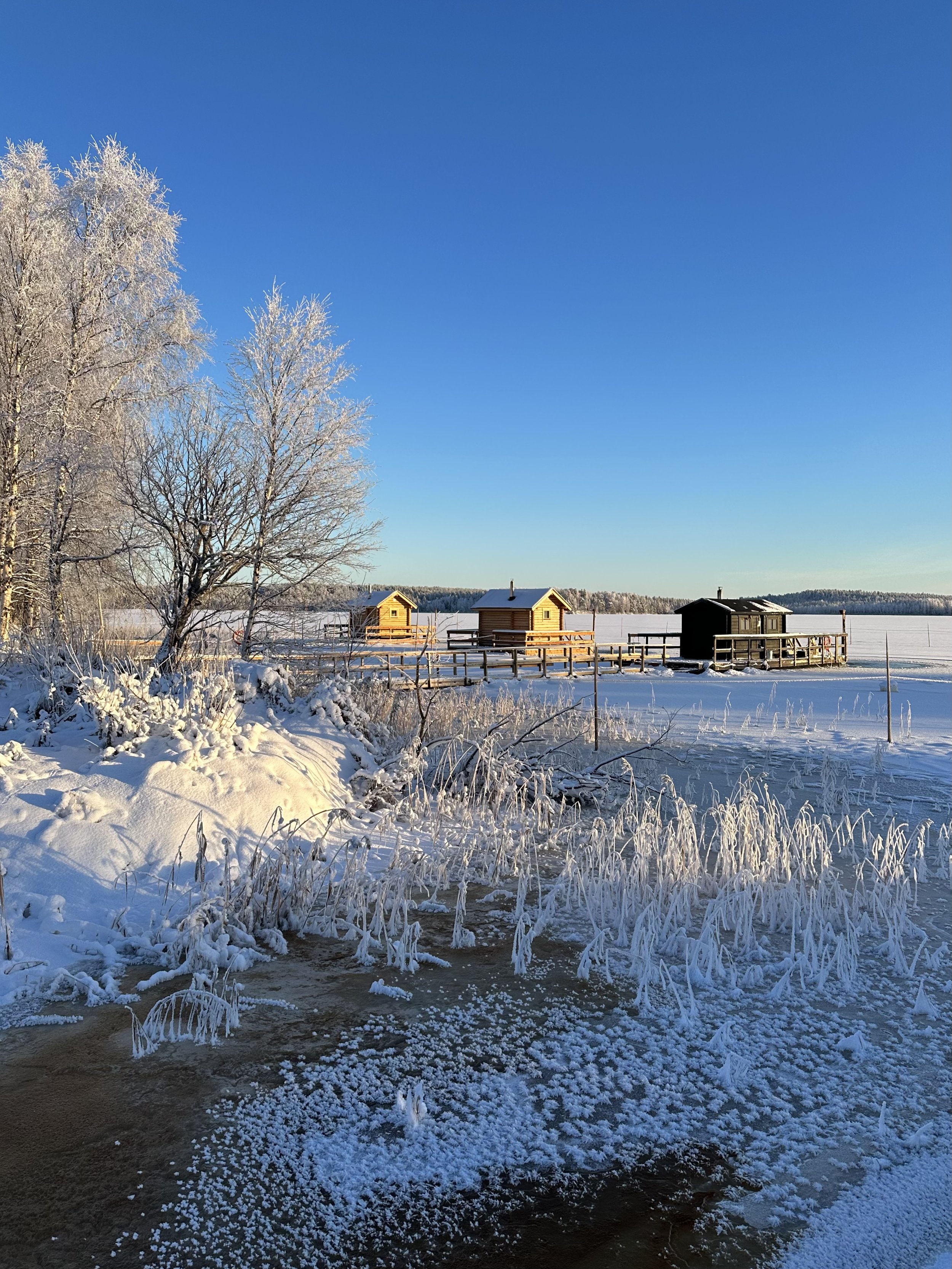  Finnish Sauna and Artic Swim in frozen lake at Apukka Resort Rovaniemi Lapland 
