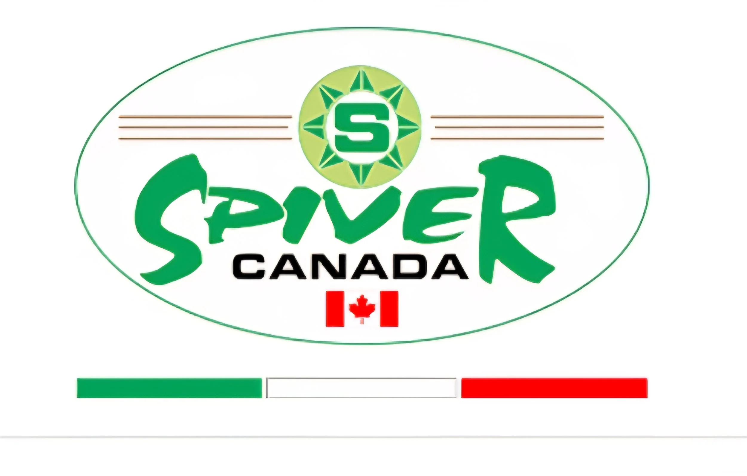 Logo for Spiver Canada featuring green text, a Canadian flag, a compass icon, and a colored progress bar.