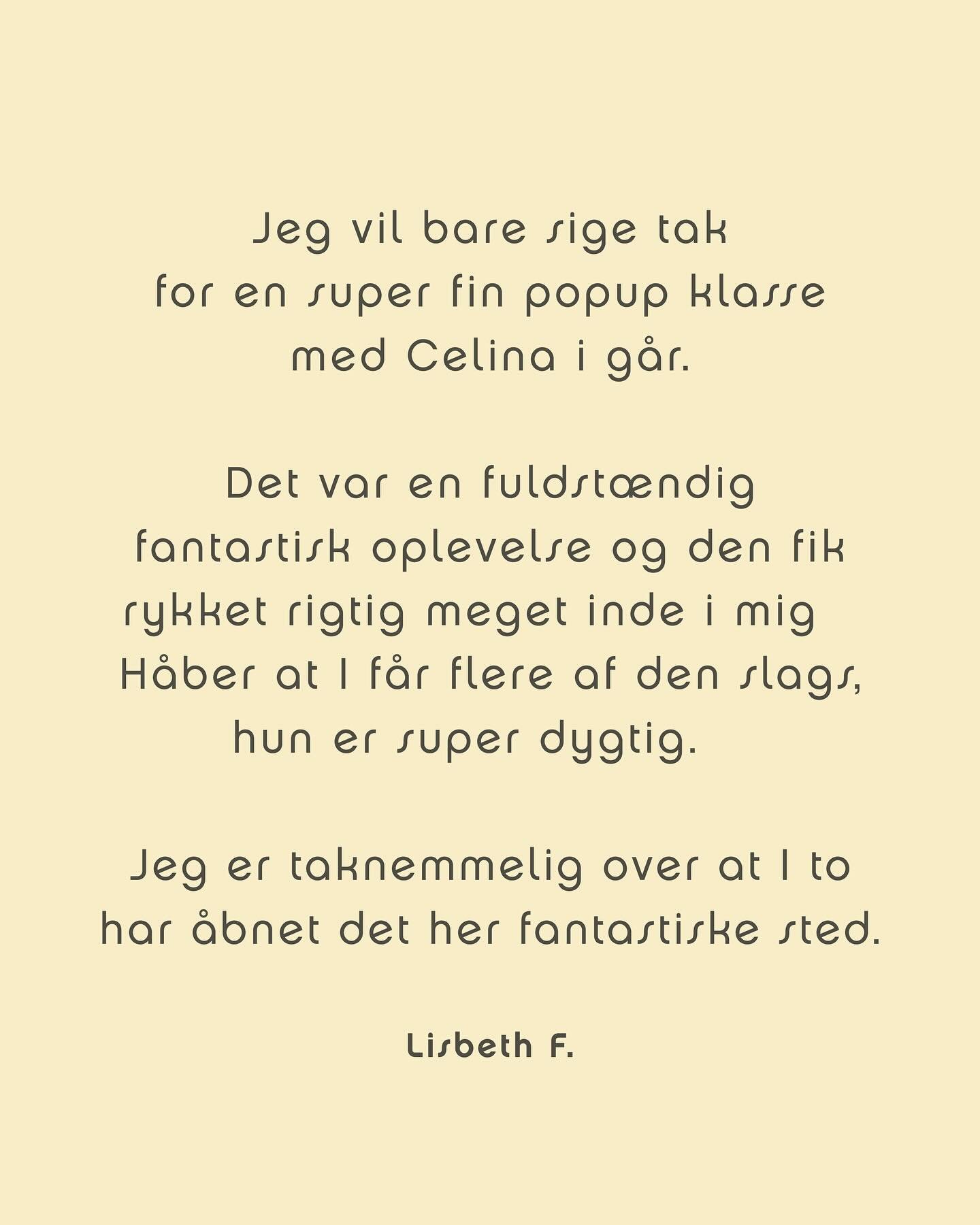 Var du en af de heldige der var med til kropsterapeutisk yoga i g&aring;r? Vi ville &oslash;nske vi havde v&aelig;ret med efter denne dejlige mail vi fik i dag⬆️

Har du ogs&aring; noget du vil dele med os? Forslag, ris eller ros er vi altid klar til