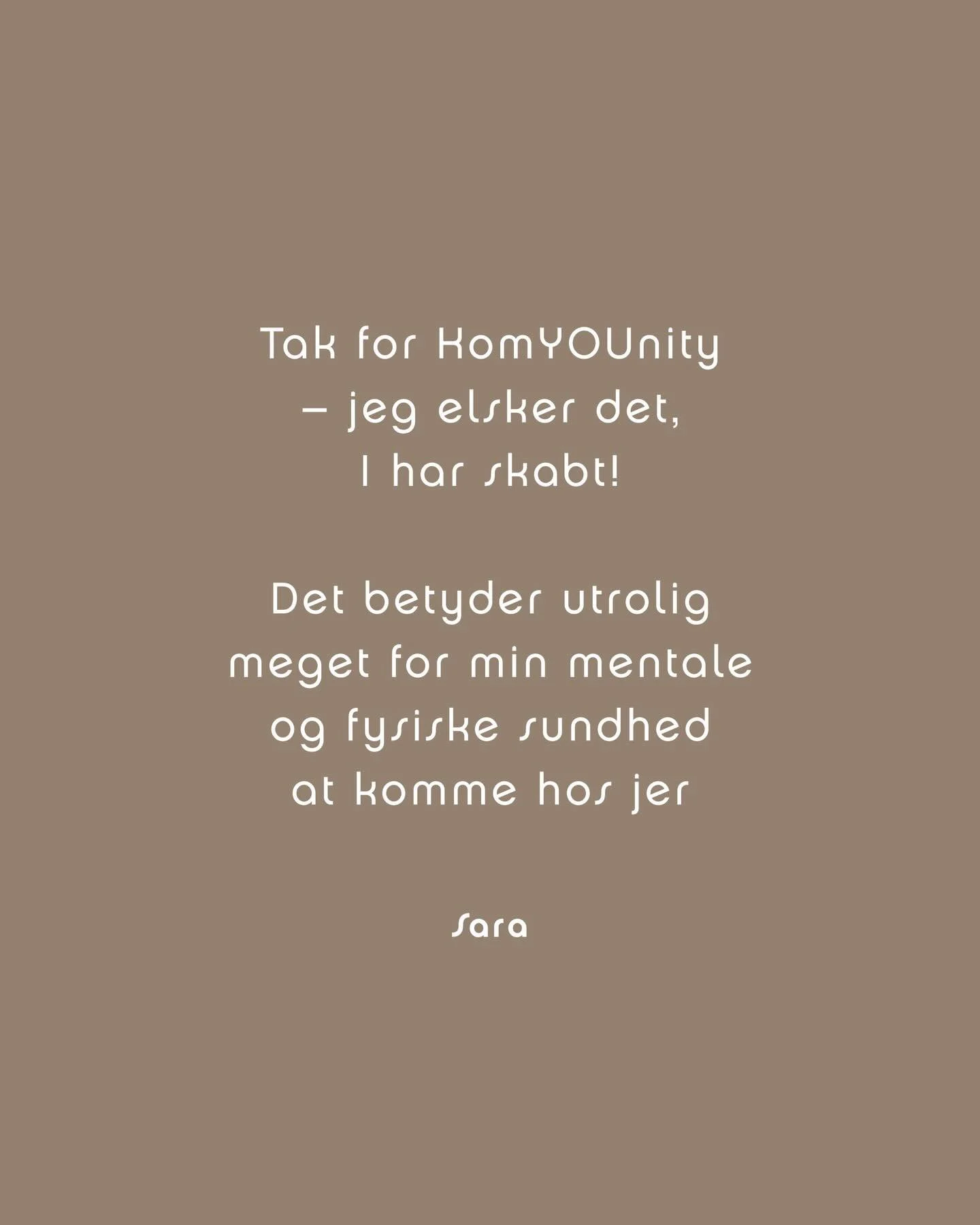Vi er helt vilde med jeres hilsner, og l&aelig;ser altid hver og en, med taknemmelighed over det i deler💌

Har du ogs&aring; en k&aelig;rlig hilsen eller noget du vil dele med os, tager vi imod med &aring;bne arme 📬hej@komyounity.studio